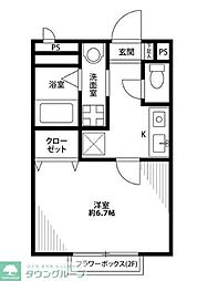 AmourK,S 1Kの間取図画像