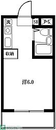 シティーホームズ的場 ワンルームの間取図画像