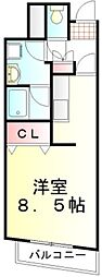 メープルハイツ 1Kの間取図画像
