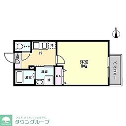 モノリス狭山ヶ丘 1Kの間取図画像