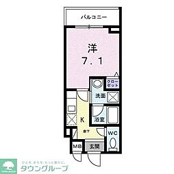 ライズ脇田町 B館 1Kの間取図画像