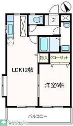 ネオフレグランス 1LDKの間取図画像