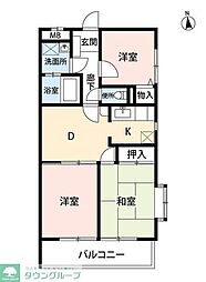 ハイネス東村山 3DKの間取図画像