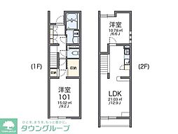レオパレスコヅチ2 2LDKの間取図画像