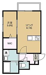 D Stage花園 1LDKの間取図画像