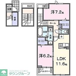 ベル・ファミーユ 2LDKの間取図画像