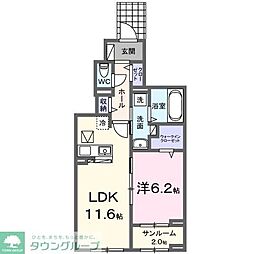 ベル・ファミーユ 1LDKの間取図画像