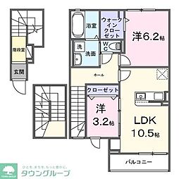 ファミリア・フェリス 2LDKの間取図画像