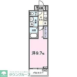 ヒカルサふじみ野上福岡 1Kの間取図画像