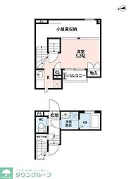 CB間リーノ 1Kの間取図画像