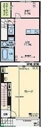 所沢市大字中富アパート 1LDKの間取図画像