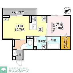 (仮称)D-Sereno豊岡5丁目 A棟 1LDKの間取図画像