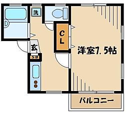 ルネ新所沢 1Kの間取図画像