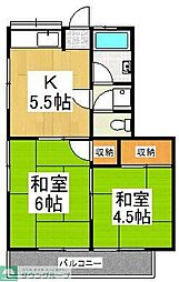 ミユキコーポ小手指 2Kの間取図画像