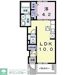 プランドール 1LDKの間取図画像