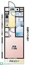 所沢市東所沢和田1丁目アパート 1Kの間取図画像