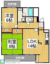 シュタインハウス 2LDKの間取図画像