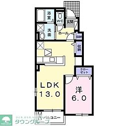 レ・セーナ1 1LDKの間取図画像