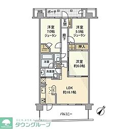 エル・スタージュ 3LDKの間取図画像