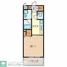 カメリア 1Kの間取図画像