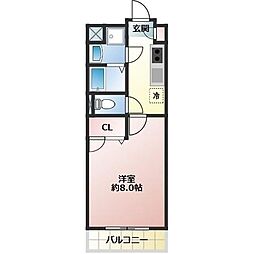 ルピーノ 1Kの間取図画像