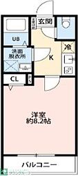 STONE RIVER 西所沢B 1Kの間取図画像