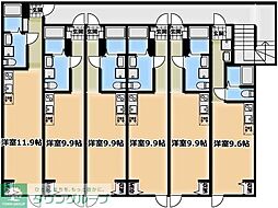 川越市仙波町1丁目アパート ワンルームの間取図画像