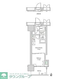 ブルックサイドレジデンス木場 1DKの間取図画像