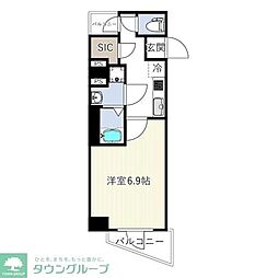 ES-Grande門前仲町 1Kの間取図画像