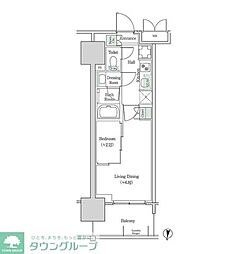 ブルックサイドレジデンス木場 2Kの間取図画像