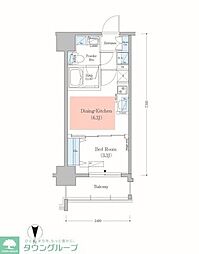 アーバネックス錦糸町2 1DKの間取図画像