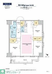 プラウドフラット両国サウス 3LDKの間取図画像