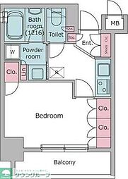 RESIDIA浅草橋 1Kの間取図画像