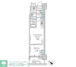 パークアクシス押上レジデンス 1LDKの間取図画像