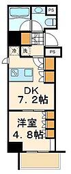 パークハビオ門前仲町 1DKの間取図画像