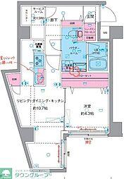 GENOVIA東向島IV 1SLDKの間取図画像