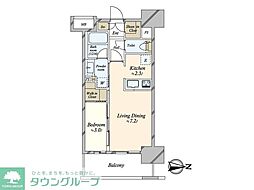 リビオレゾン東陽町ステーションプレミア 1LDKの間取図画像