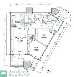 パークタワー勝どきサウス 2LDKの間取図画像