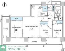 セルリアンホームズ勝どき 3LDKの間取図画像