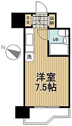 勝閧ハイデンス ワンルームの間取図画像