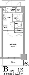 RESIDIA門前仲町 1Kの間取図画像