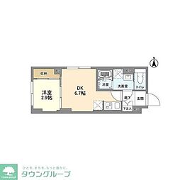 WELLSQUARE森下 1DKの間取図画像