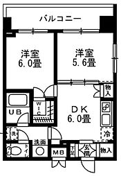 レジディア錦糸町 2DKの間取図画像