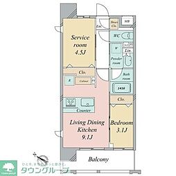 グランカーサ曳舟 1SLDKの間取図画像