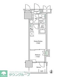 ブルックサイドレジデンス木場 1DKの間取図画像