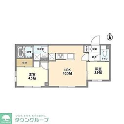 WELLSQUARE森下 2LDKの間取図画像