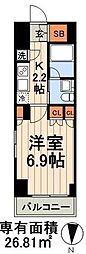 COMFORIA門前仲町 1Kの間取図画像