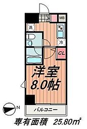 アイル東京深川 1Kの間取図画像