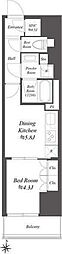 WORVE東京木場 1DKの間取図画像