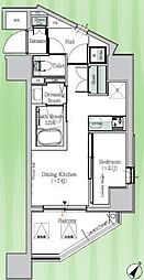 OneROOFResidence木場East 1DKの間取図画像